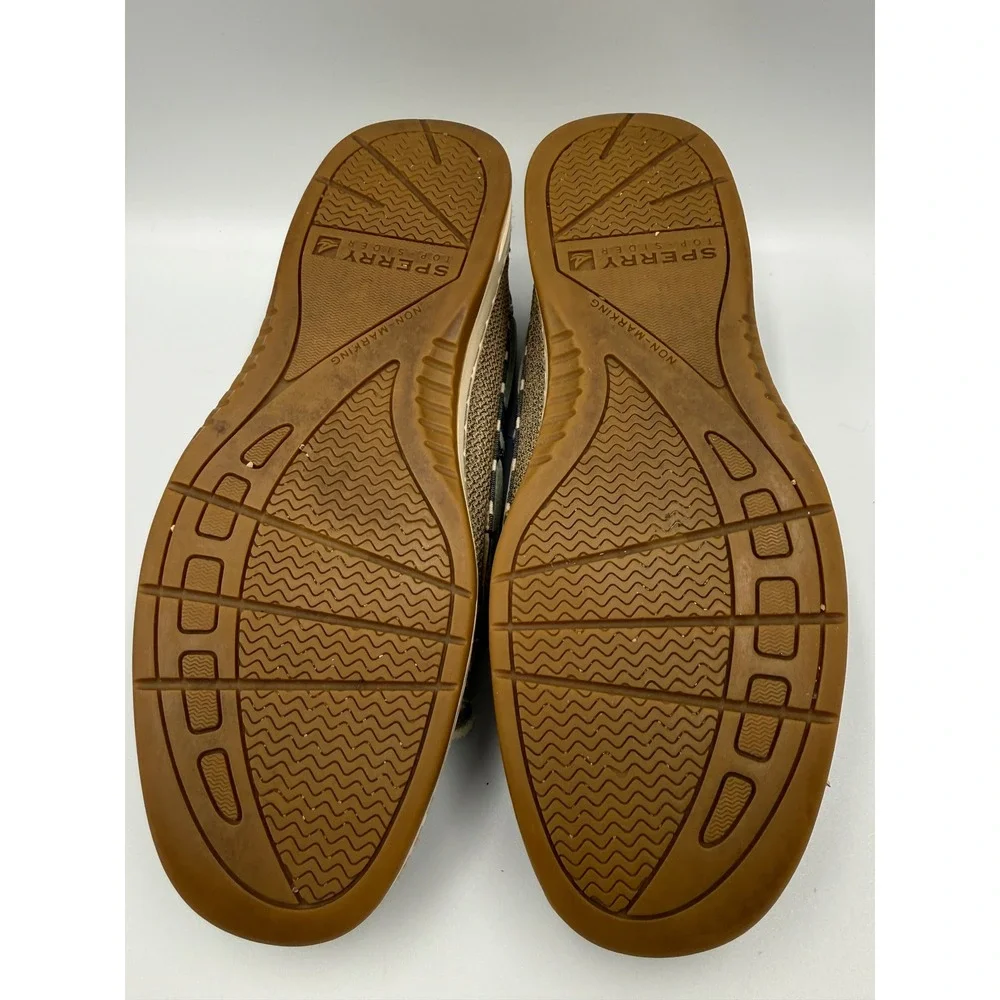 Sperry Top-Sider Womens Navy Tan Striped Boat Shoes Loafers‎ 9265452 Size 7M